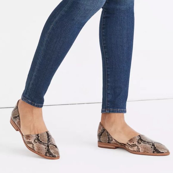 Madewell Leather Snakeskin Flats - Picture 2 of 5